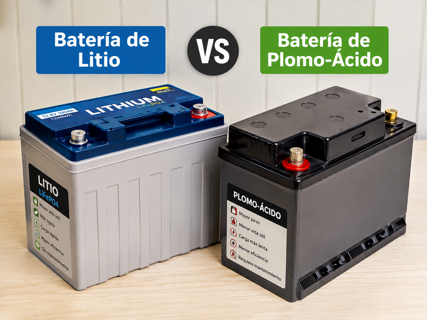 Litio vs plomo-ácido: qué batería solar elegir