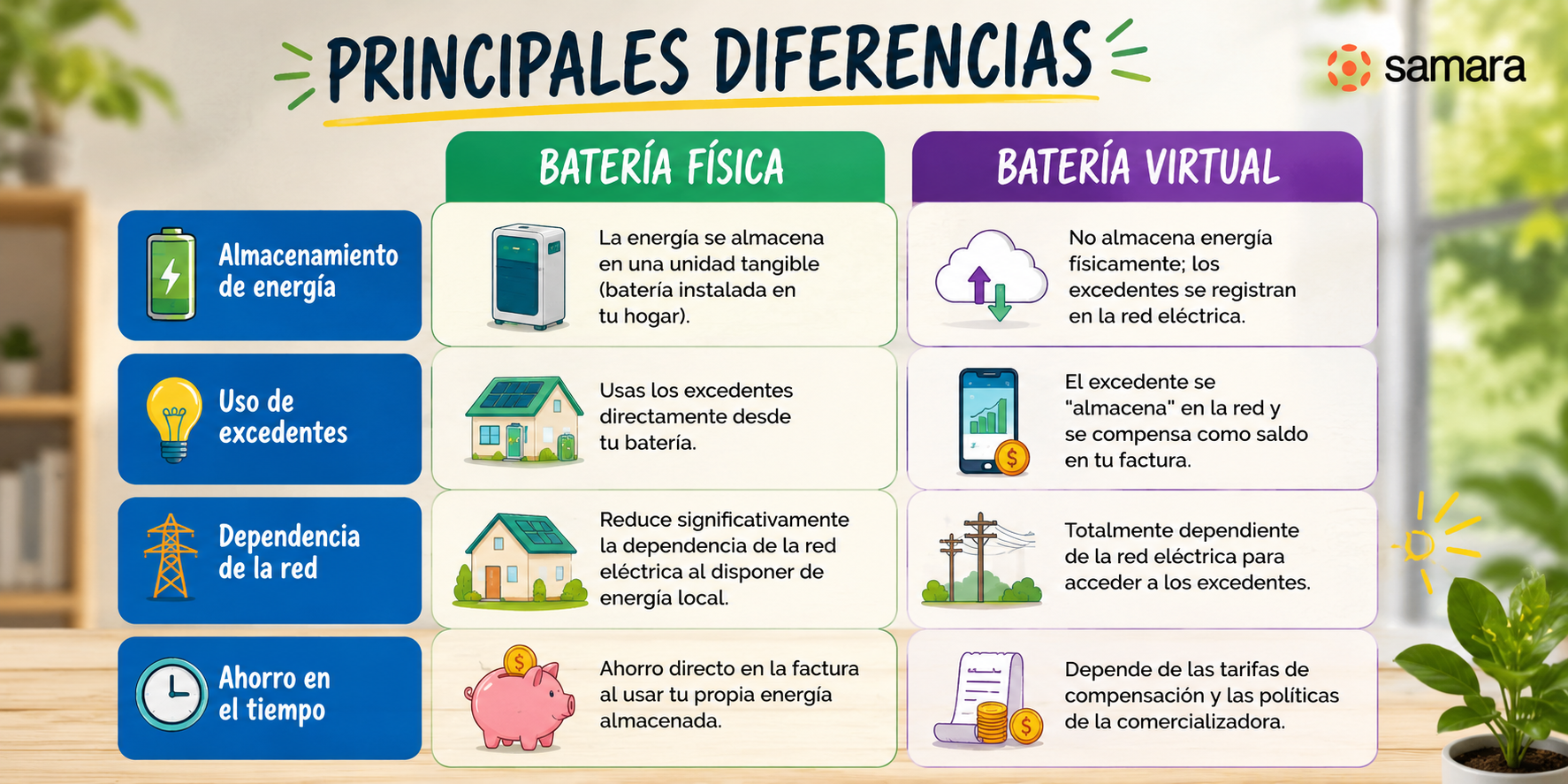 Batería virtual vs batería física: ventajas y diferencias