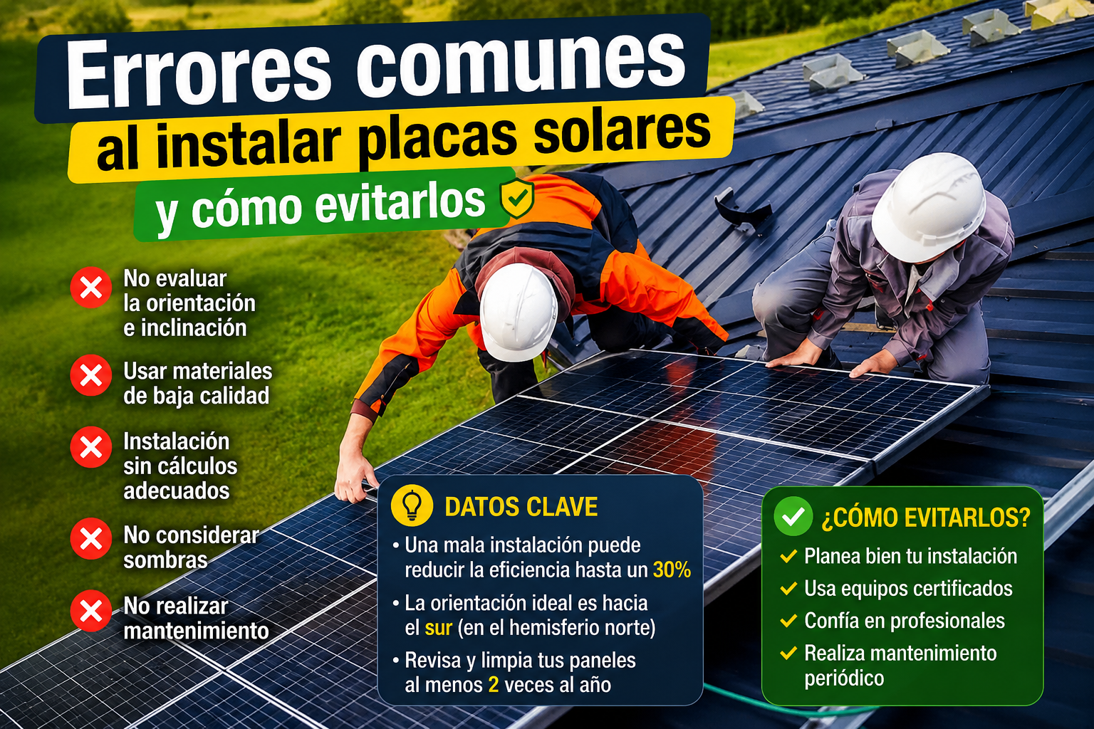 Errores comunes al instalar placas solares y cómo evitarlos