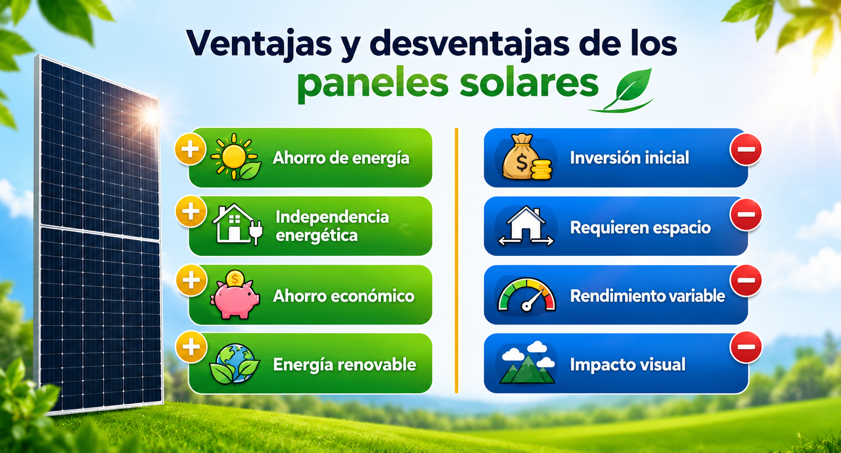 Ventajas e inconvenientes de instalar placas solares en casa