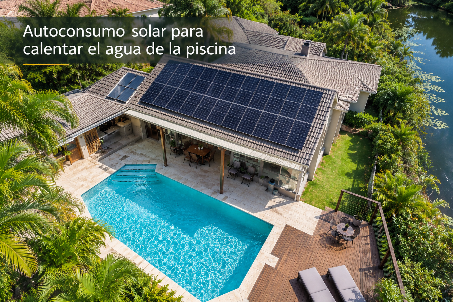 Autoconsumo solar para calentar el agua de la piscina